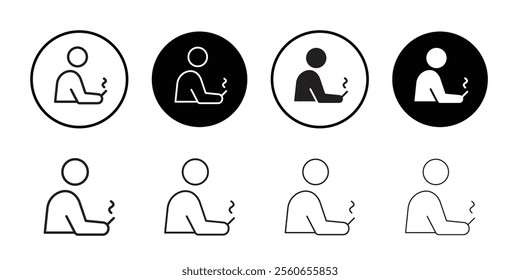 man smoking cigarette icon Outline vector for web ui