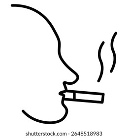 man smoking cigarette icon Outline isolated logo mark