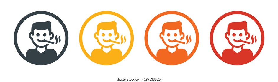 Man smoking cigarette icon vector illustration.
