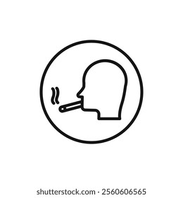 man smoking cigarette icon vector line logo art