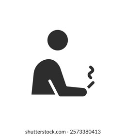 man smoking cigarette icon web design in vector