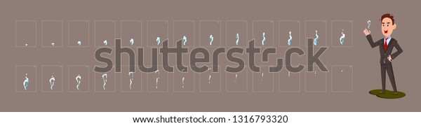 Man Smoking Cigarette Smoke Sprite Sheet Stock Vector (Royalty Free ...