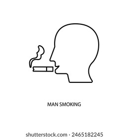 man smoking concept line icon. Simple element illustration.man smoking concept outline symbol design.