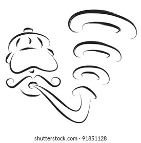 man smoking illustration