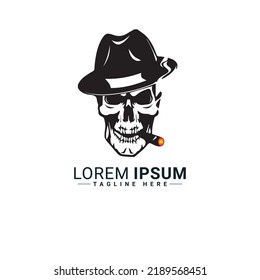 Man smoking logo vector illustration design 