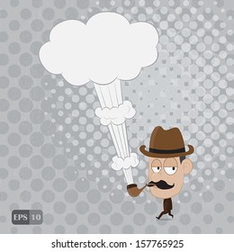 The man smoking a pipe vector cartoon