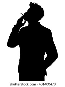 Man smoking silhouette