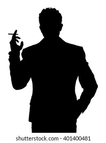 Man smoking silhouette