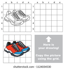 Man Sneaker, the educational game with simple game level. Copy the picture.