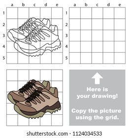 Man Sneaker, the educational game with simple game level. Copy the picture.