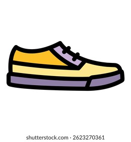 Man sneakers icon. Outline man sneakers vector icon color flat isolated