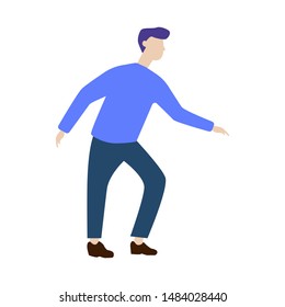 Man sneaking.Illustration. Flat cartoon character isolated on white background
