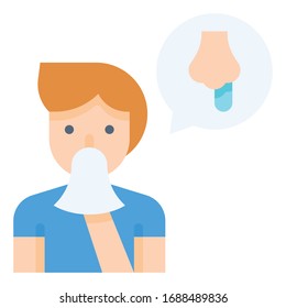 Icono de diseño plano, ilustración vectorial de estornudo humano