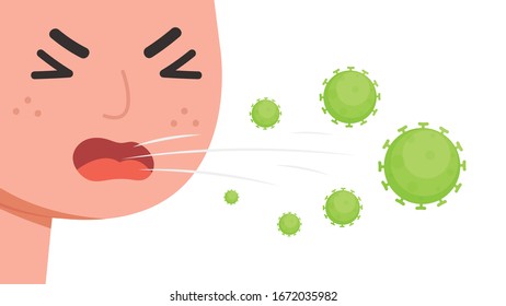 A man sneezing vector. illustration on white background. Virus vector.