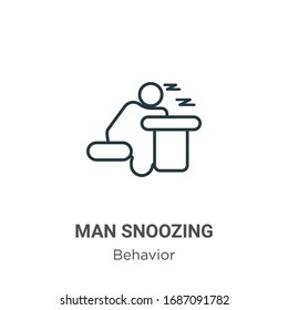 Icono de vector de contorno de sondeo del hombre. Icono de sondeo de hombre negro en línea delgada, ilustración de elemento simple vector plano del concepto de comportamiento editable trazo aislado en fondo blanco