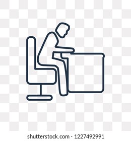 Man Snoozing vector outline icon isolated on transparent background, high quality linear Man Snoozing transparency concept can be used web and mobile