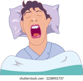 Man snoring loudly while sleeping