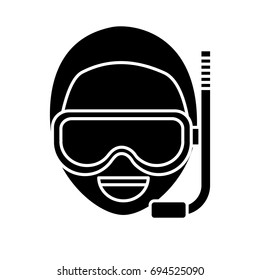man with snorkel mask icon