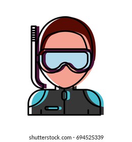 man with snorkel mask icon
