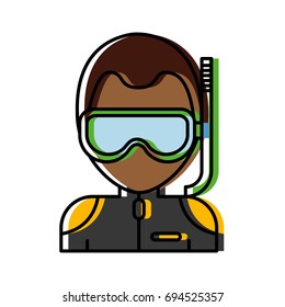 man with snorkel mask icon