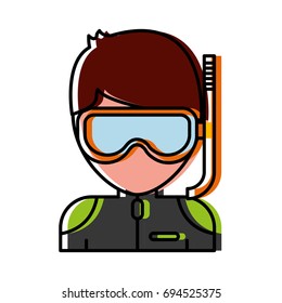 man with snorkel mask icon