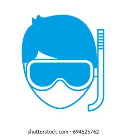 man with snorkel mask icon