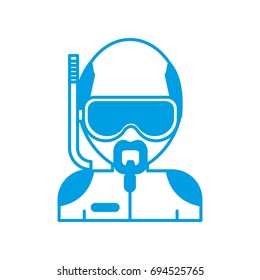 man with snorkel mask icon