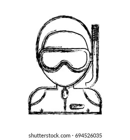 man with snorkel mask icon