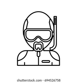 man with snorkel mask icon