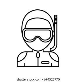 man with snorkel mask icon
