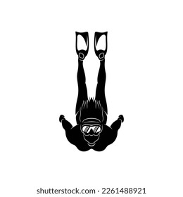 Man Snorkeling vector illustration design. male diver snorkeling