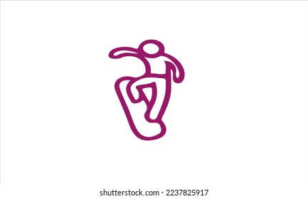 Man snowboarding vector sketch icon isolated on background. Hand drawn Man snowboarding icon.