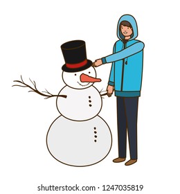 man with snowman avatar character