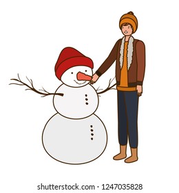 man with snowman avatar character