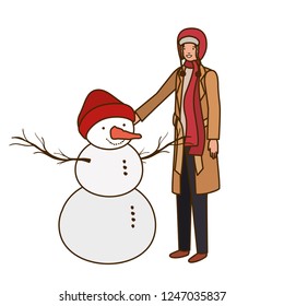 man with snowman avatar character
