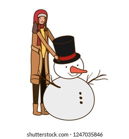 man with snowman avatar character