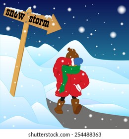 Man in a Snowstorm