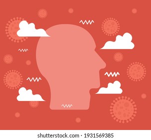 Man social communication design. Men head and chat vector design. Human face and speech bubble design.