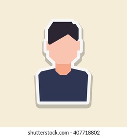 man and social media design, vector illustration