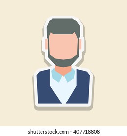 man and social media design, vector illustration