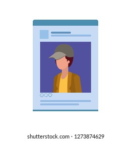 man social network profile avatar character