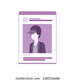 man social network profile avatar character
