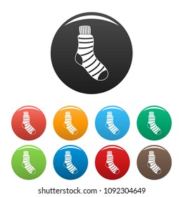 Man sock icon. Simple illustration of man sock vector icons set color isolated on white