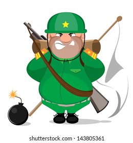 A man soldier with gun of vector