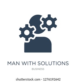 man with solutions icon vector on white background, man with solutions trendy filled icons from Business collection, man with solutions vector illustration