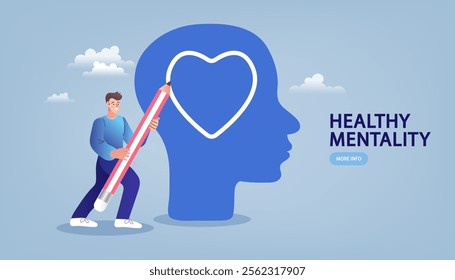 man solve mental problems. Correction in thinking. business coach consulting. head silhouette. Specialist doctor work to give psychology therapy. Young woman putting together a jigsaw puzzle. vector