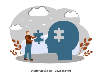 The man solved the problem in his head. Puzzles. Mental Health and Psychology