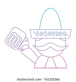 man with sombrero holding beer mexico culture icon image 