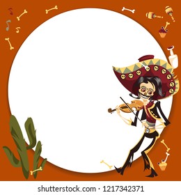 Man in sombrero playing on violin poster