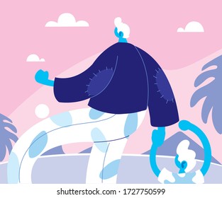 man and son, card of the father day vector illustration design